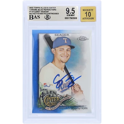 V106832 Ranger Corey Seager Texas Rangers Autographié 2022 Topps Allen & Ginter Chrome Blue Refractor #119 #/150 Beckett Fanatics Witnessed Authenticated 9.5/10 Card Corey Seager AUT TPP TRADING CARDS 45646 AUTTRC CA01B00087 #5