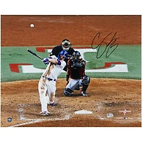 Photo dédicacée de Corey Seager, joueur des Texas Rangers, champion des Séries mondiales 2023 (16" x 20").