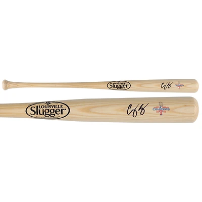 Batte autographiée avec le logo Louisville Slugger des champions de la Série mondiale 2023 de Corey Seager, Texas Rangers