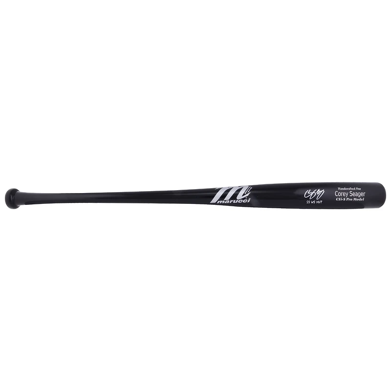 Batte de baseball Marucci Game Model autographiée par Corey Seager des Texas Rangers, champions de la Série mondiale 2023, avec l'inscription « 23 WS MVP »