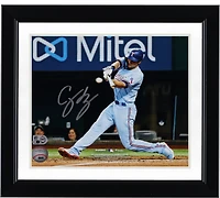 Corey Seager Texas Rangers Autographed 8" x 10" Blue Jersey Swing Photograph
