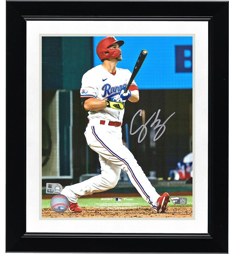 Photographie autographiée de 8" x 10" de Corey Seager, joueur de baseball des Texas Rangers