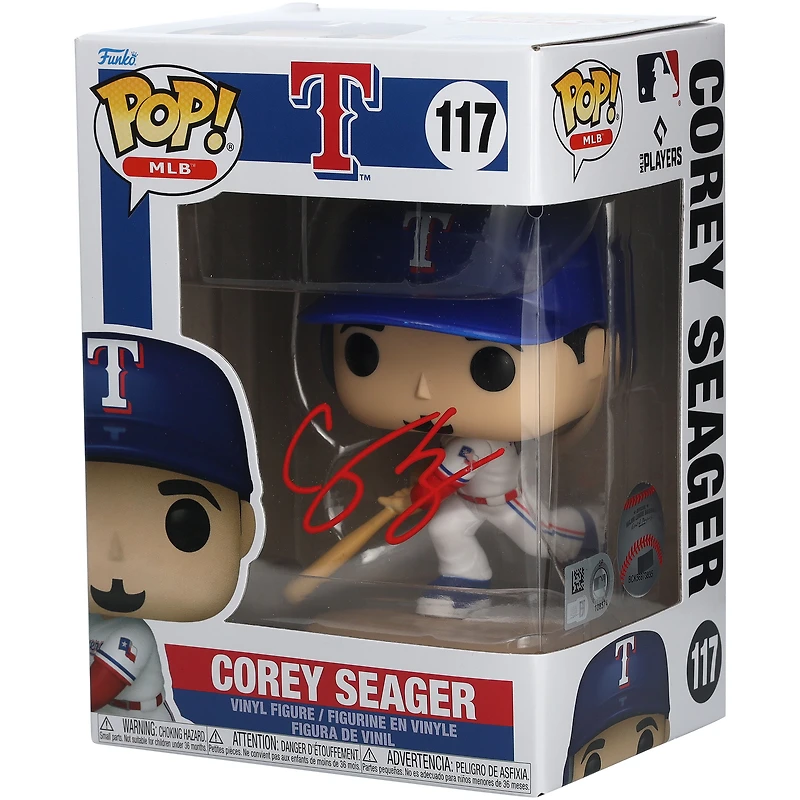 Figurine Funko Pop! en vinyle autographiée de Corey Seager, Texas Rangers