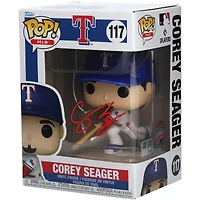 Corey Seager Texas Rangers Autographed Funko Pop! Vinyl Figurine