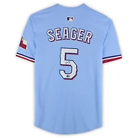 Maillot réplique Nike bleu clair autographié de Corey Seager, Texas Rangers