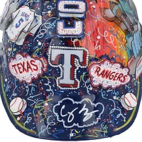 Corey Seager Texas Rangers Autographed Rawlings Mach Pro Replica Batting Helmet - Art by Charles Fazzino - RG13322293