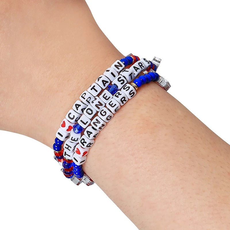 Lot de 3 bracelets d'amitié FOCO Texas Rangers