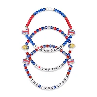 Lot de 3 bracelets d'amitié FOCO Texas Rangers