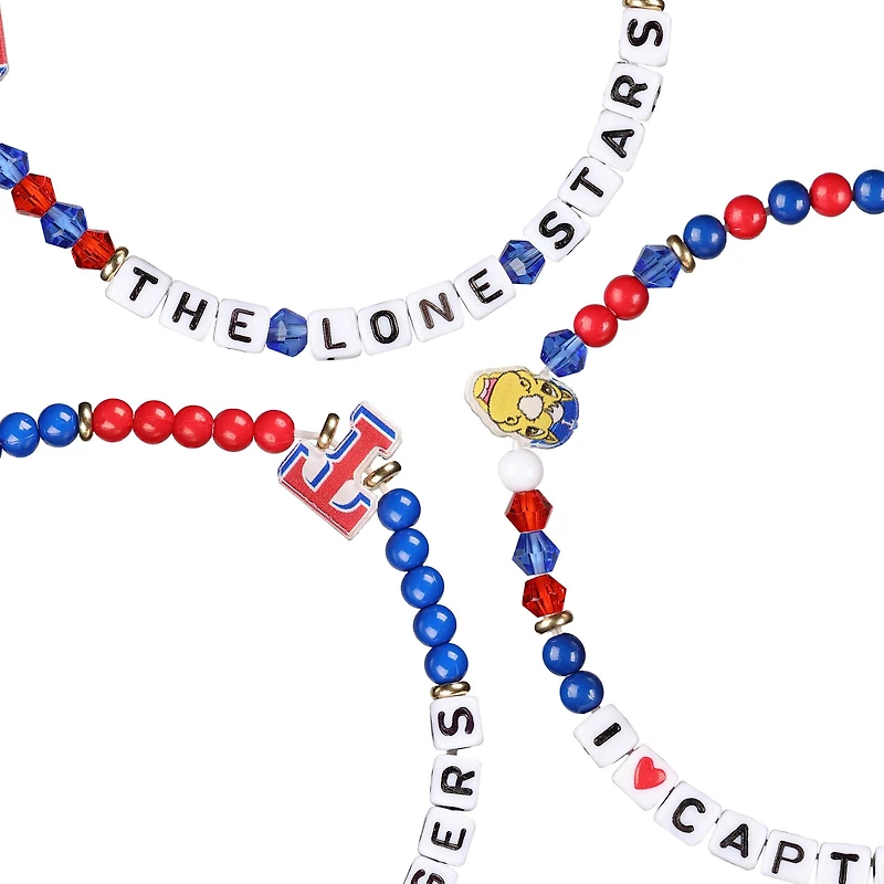 FOCO Texas Rangers 3-Pack Friendship Bracelet Set