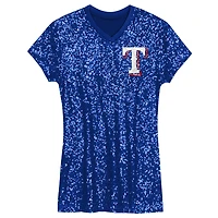 Girls Preschool  Royal Texas Rangers Sequin V-Neck Dress