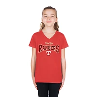 Girls Youth New Era  Red Texas Rangers 2026 City Connect Flip Sequin V-Neck T-Shirt