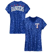 Girls Youth  Royal Texas Rangers Sequin V-Neck Dress