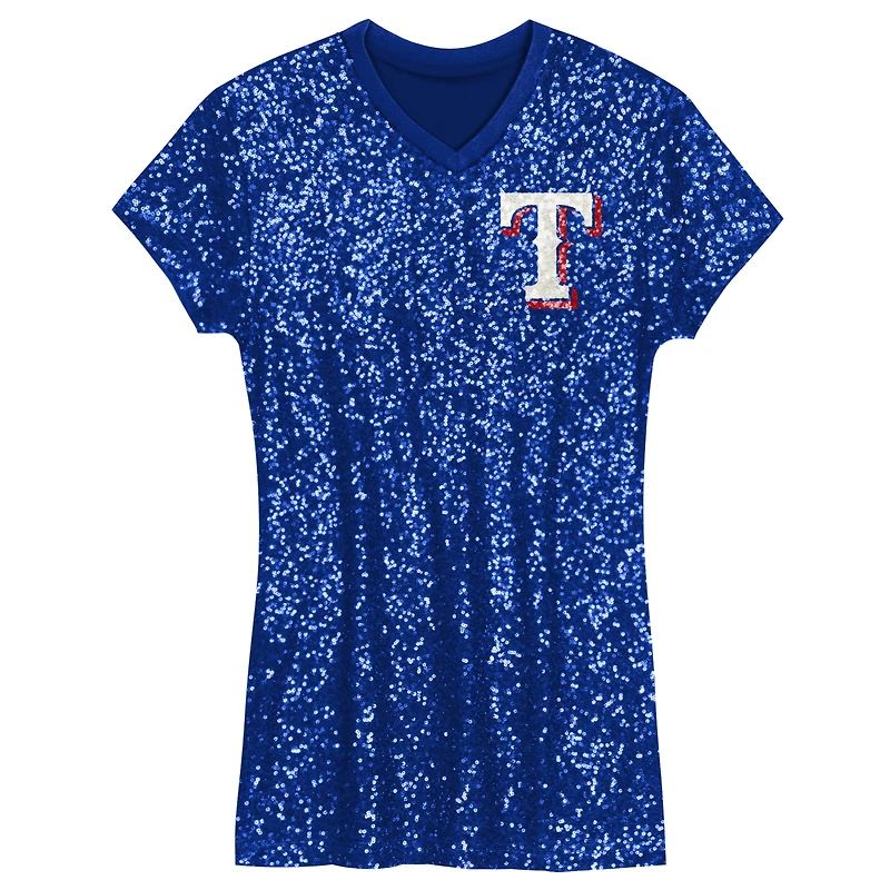 Robe à paillettes et col en V pour jeunes filles des Royal Texas Rangers