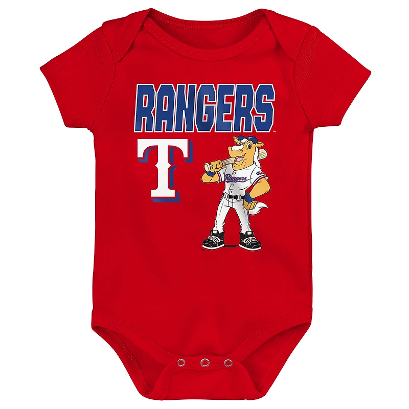 Ensemble de body 3 pièces pour bébé Outerstuff Texas Rangers Home Plate
