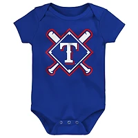 Infant Outerstuff Texas Rangers Home Plate 3-Piece Bodysuit Set