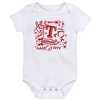 Lot de 3 bodies pour bébé rouge Texas Rangers Batter Up