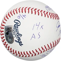 Ivan Rodriguez Texas Rangers Autographed Baseball with Multiple Inscriptions