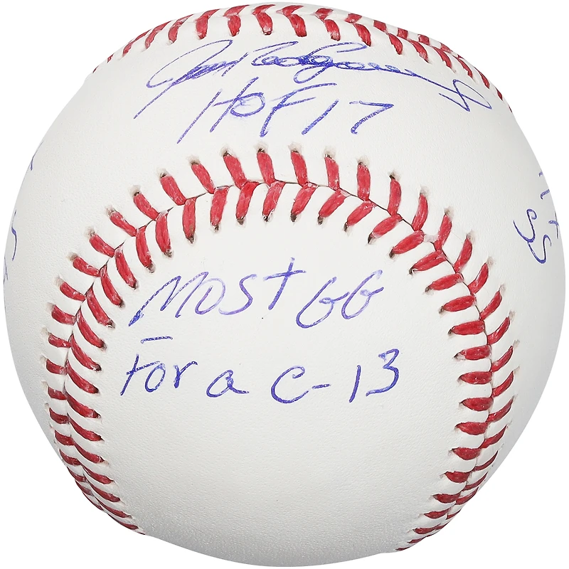 Ivan Rodriguez Texas Rangers Autographed Baseball with Multiple Inscriptions