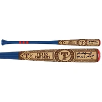 Bâton de baseball Pillbox Bat Company Mural Series autographié par Ivan Rodriguez, Texas Rangers, avec inscription « MVP de la Ligue américaine 1999 » - Édition limitée n° 5/5