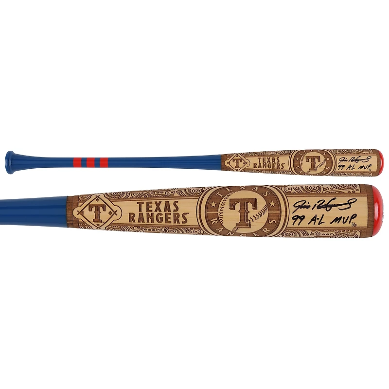 Ivan Rodriguez Texas Rangers Autographed Pillbox Bat Company Mural Series Bat with "99 AL MVP" Inscription