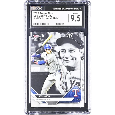 Jonah Heim Texas Rangers 2025 Topps Now Lou Gehrig Day #LGD-JH CGC Authenticated 9.5 Card