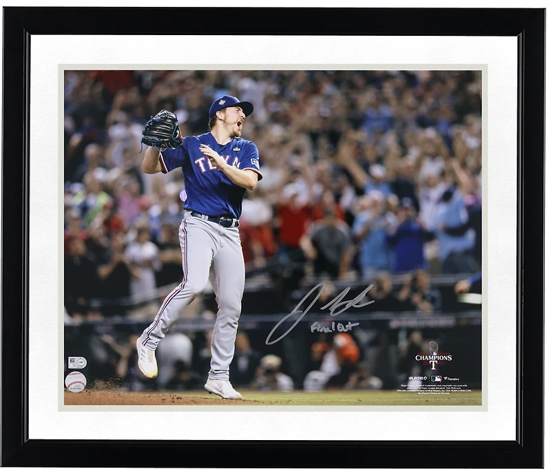 Josh Sborz Texas Rangers Autographed 2023 World Series Champions 16" x 20" Final Out Photograph with "Final Out" Inscription
