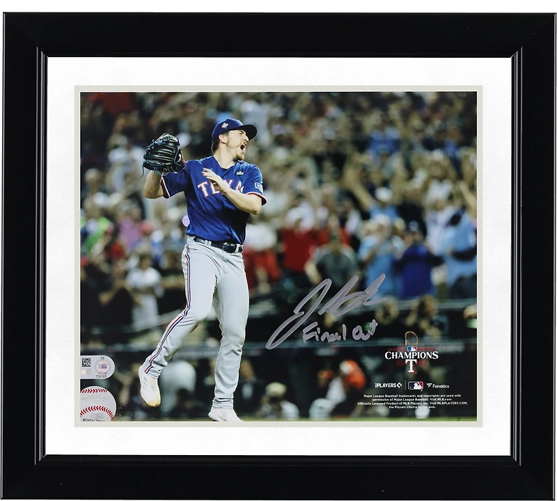 Josh Sborz Texas Rangers Autographed 2023 World Series Champions 8" x 10" Final Out Photograph with "Final Out" Inscription
