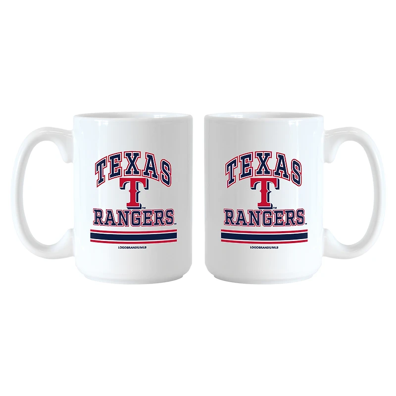 Logo Brands Texas Rangers 15oz. Current & Throwback Mug Set