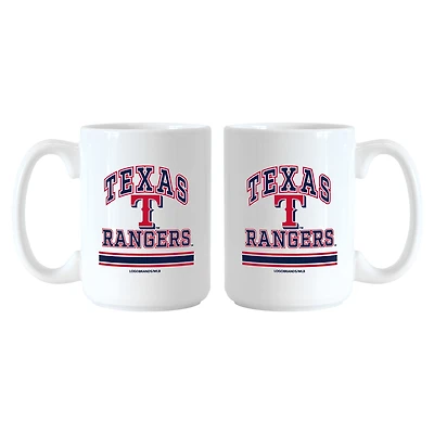 Logo Brands Texas Rangers 15oz. Current & Throwback Mug Set