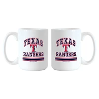 Logo Brands Texas Rangers 15oz. Current & Throwback Mug Set