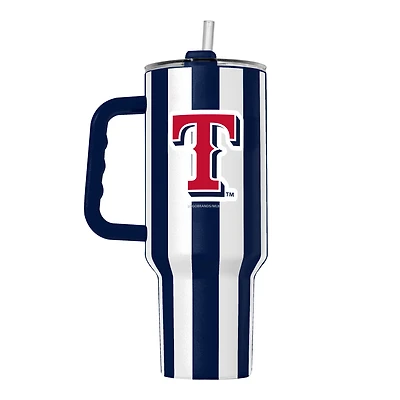 Gobelet isotherme Logo Brands Texas Rangers 40 oz à rayures verticales et revêtement en poudre
