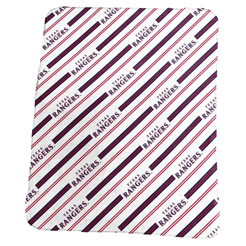 Logo Brands Texas Rangers 50" x 60" Classic Vertical Stripe Fleece Throw Blanket