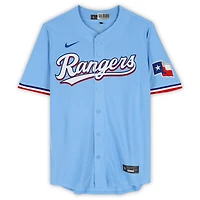 Maillot réplique bleu clair autographié de MacKenzie Gore, Texas Rangers