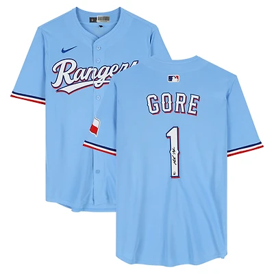 MacKenzie Gore Texas Rangers Autographed Light Blue Replica Jersey