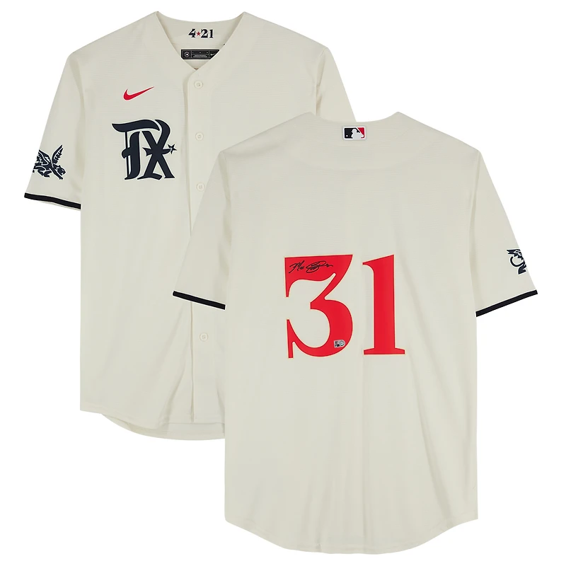 Maillot réplique Nike City Connect autographié de Max Scherzer, Texas Rangers