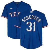 Max Scherzer Texas Rangers Autographed Royal Blue Nike Replica Jersey
