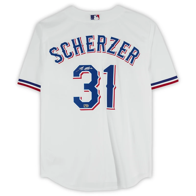 Max Scherzer Texas Rangers Autographed White Nike Replica Jersey