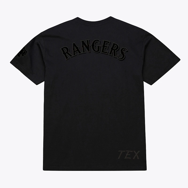 T-shirt noir Mitchell & Ness Texas Rangers Cooperstown Collection Phantom pour homme