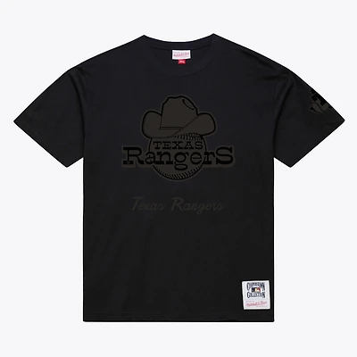 Men Mitchell & Ness Black Texas Rangers Cooperstown Collection Phantom T-Shirt