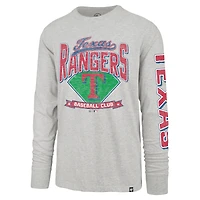 Men's '47  Gray Texas Rangers Big & Tall Distressed Franklin Long Sleeve T-Shirt