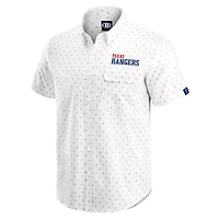 Men's Darius Rucker Collection by Fanatics  Cream Texas Rangers Printed Button-Down Shirt