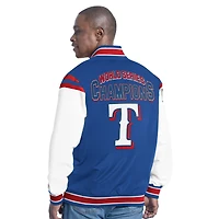 Veste universitaire commémorative à boutons-pression G-III Sports by Carl Banks Royal Texas Rangers pour homme