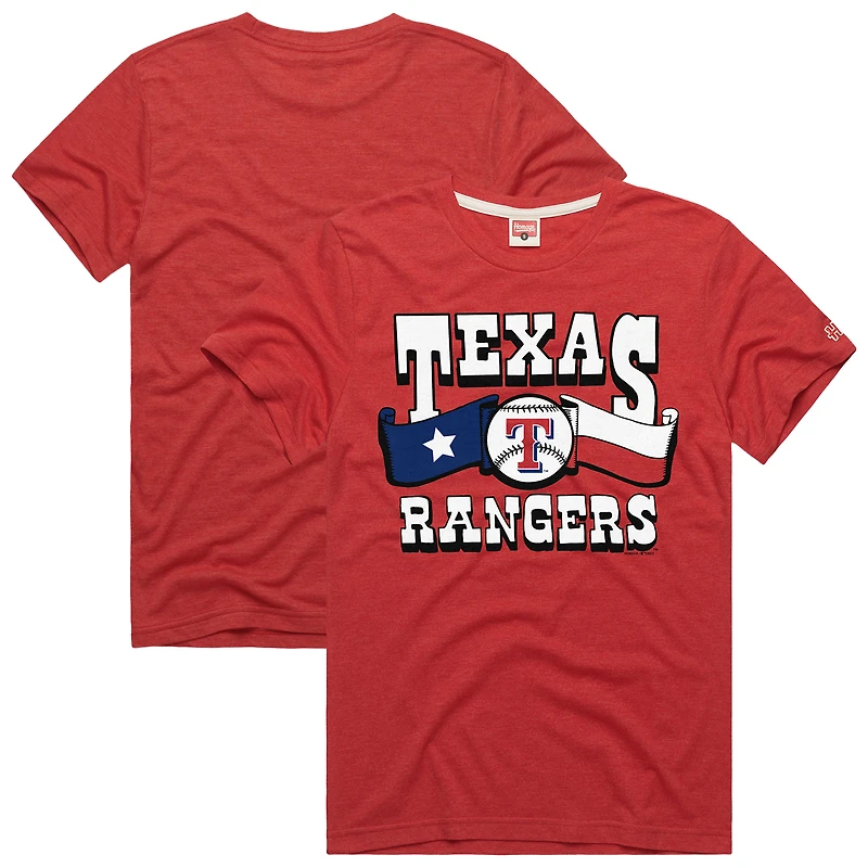 Men's Homage Red Texas Rangers Hyper Local Tri-Blend T-Shirt
