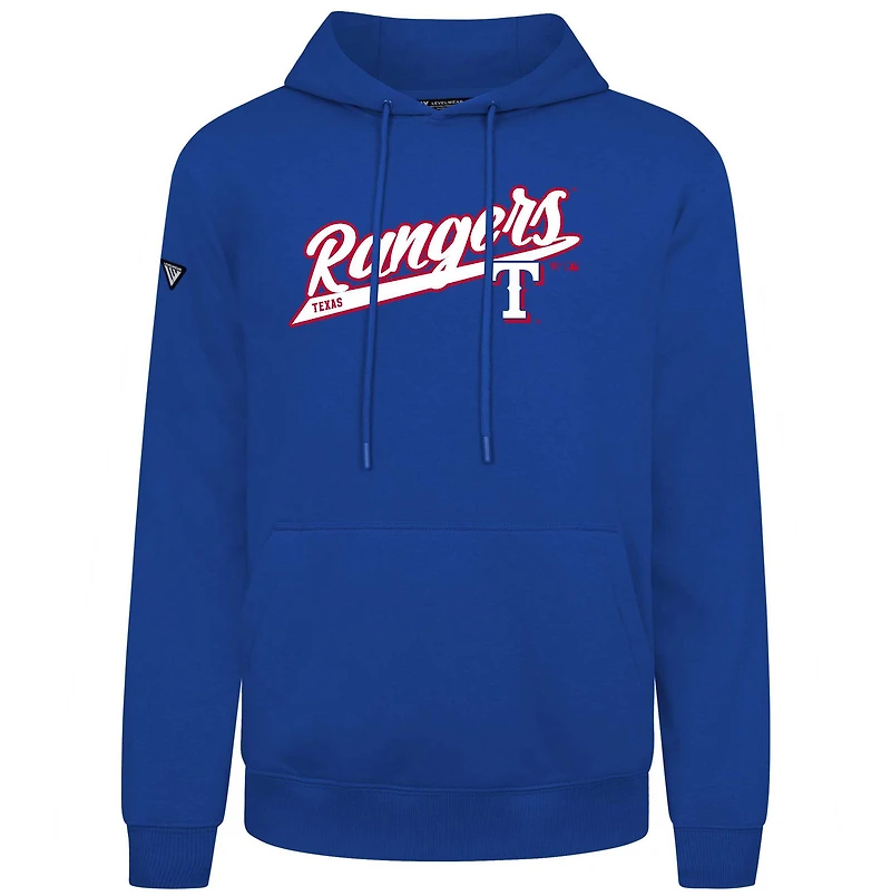 Men's Levelwear  Royal Texas Rangers Podium Fleece Pullover Hoodie
