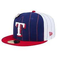 Men's New Era  Dark Blue Texas Rangers Pinstripe 59FIFTY Fitted Hat