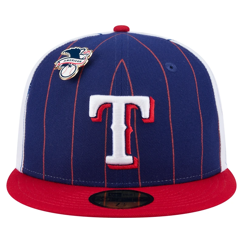 Men's New Era Dark Blue Texas Rangers Pinstripe 59FIFTY Fitted Hat