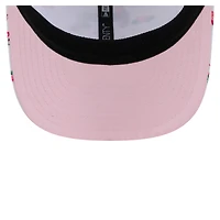 Casquette extensible à bouton-pression 9SEVENTY Flamingo Texas Rangers blanche New Era pour homme