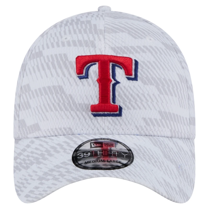 Casquette extensible New Era blanche Texas Rangers Graded 39THIRTY pour homme