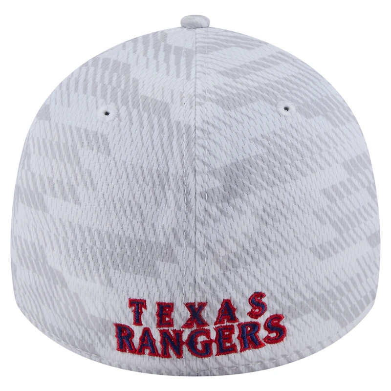 Casquette extensible New Era blanche Texas Rangers Graded 39THIRTY pour homme