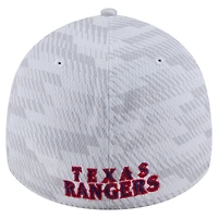 Casquette extensible New Era blanche Texas Rangers Graded 39THIRTY pour homme